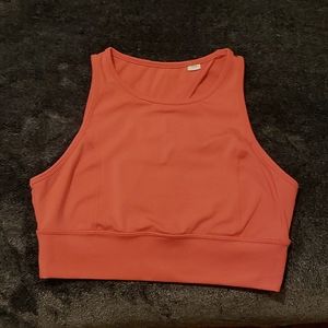 Short sport top cut out on the back